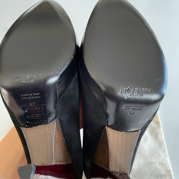 YSL Suede Almond Toe pump with purple heel - Picture 7 of 13